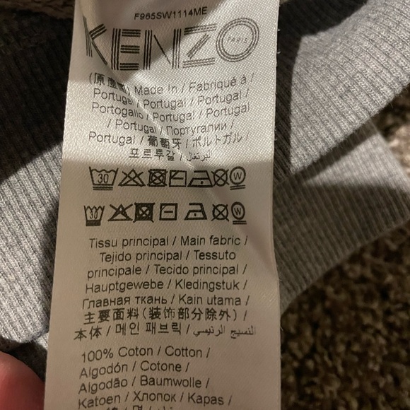 Kenzo Paris Mens Medium Grey Crewneck Sweatshirt - Picture 5 of 5